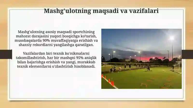 Sport mahoratini takomillashtirish bosqichida mashg‘ulotlarni tashkil etish 4