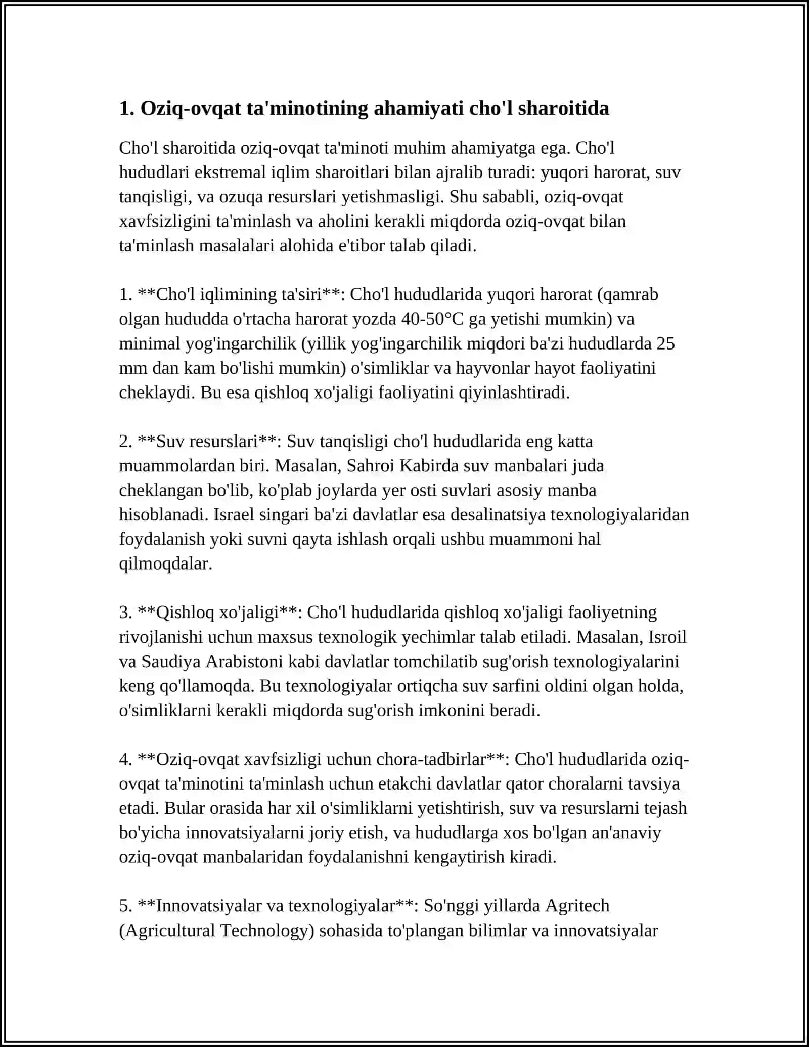 ARTILLERIYA HARBIY QISMI CHOʻL SHAROITLARIDAGI JANGOVAR HARAKATLARINING OZIQ-OVQAT TAʼMINOTI 4