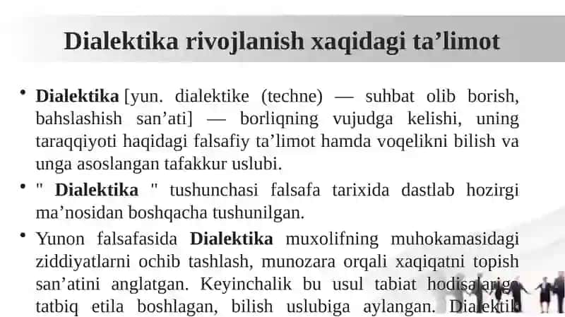 RIVOJLANISH FALSAFASI (DIALEKTIKA) 4