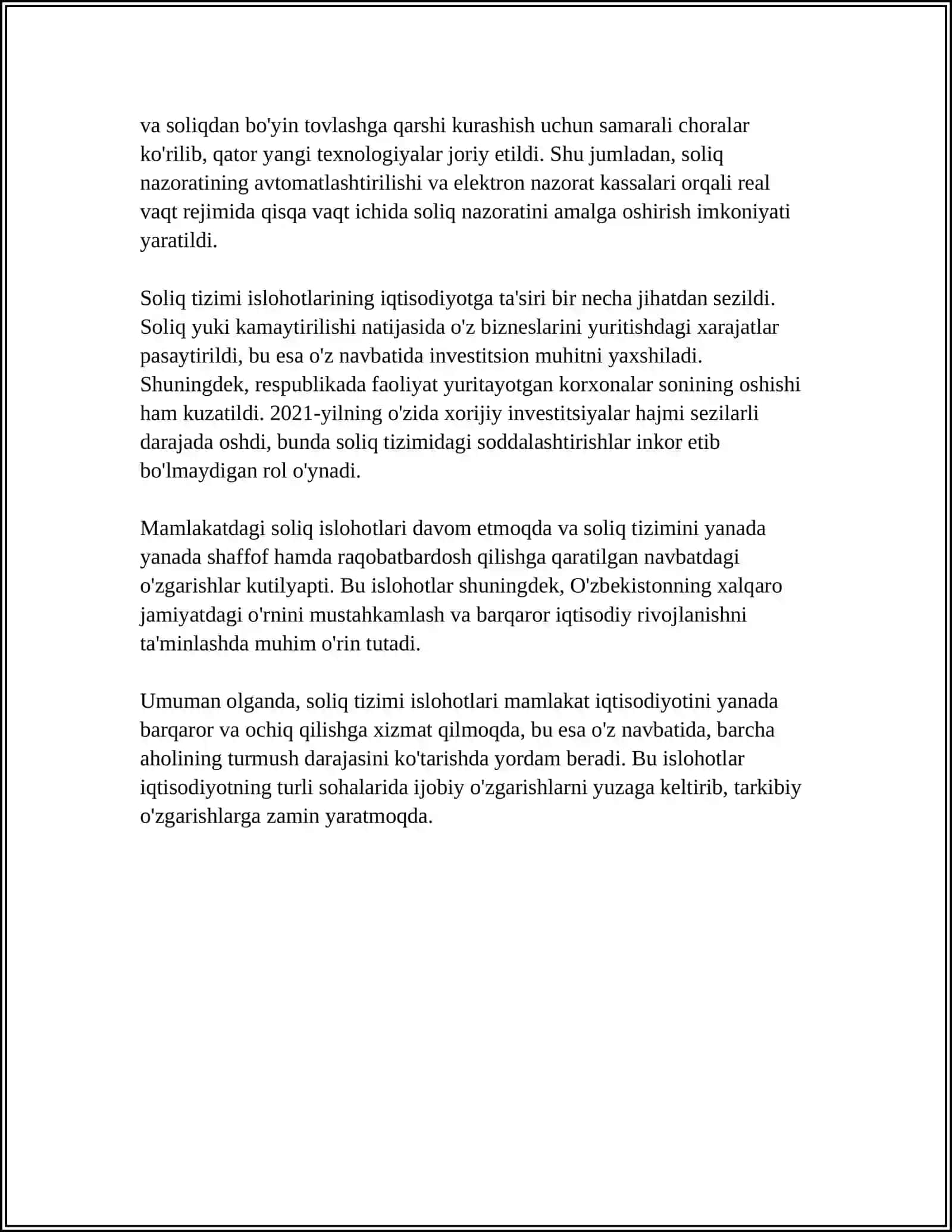 OʻZBEKISTON RESPUBLIKASI PREZIDENTI SH.M. MIRZIYOYEVNING KENG MIQYOSLI IQTISODIY ISLOHOTLARI VA ULARNING MAZMUNI 4