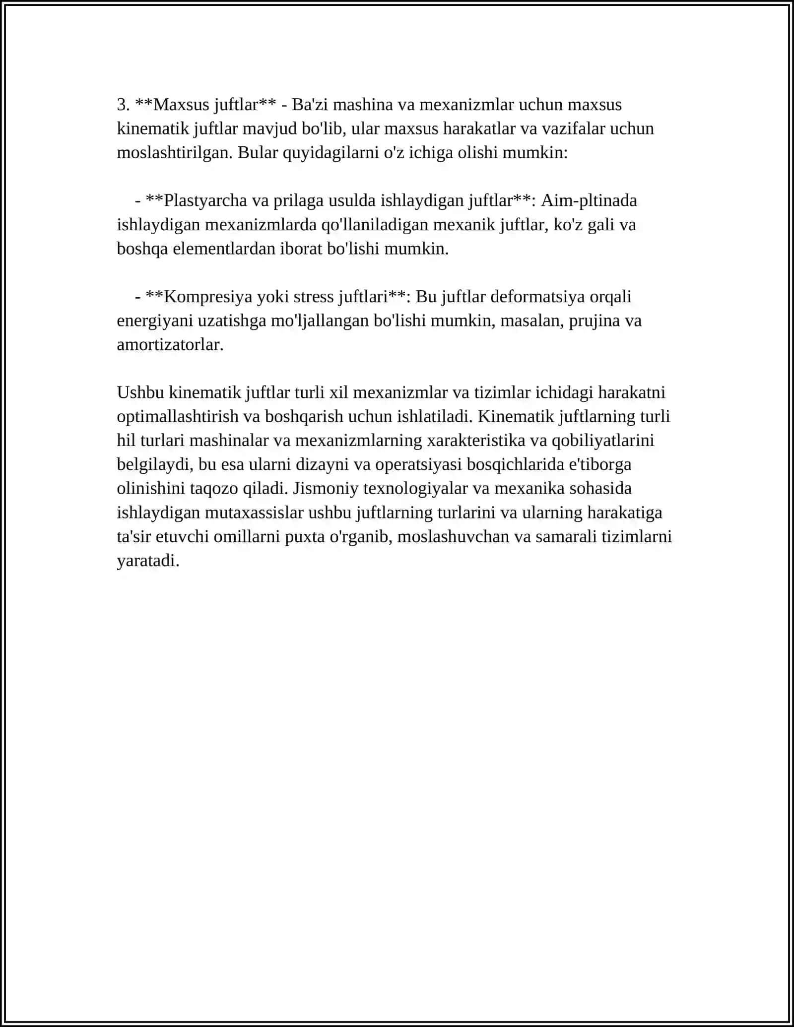 KINIMATIK JUFTLAR KLASSIFIKATSIYASI 4