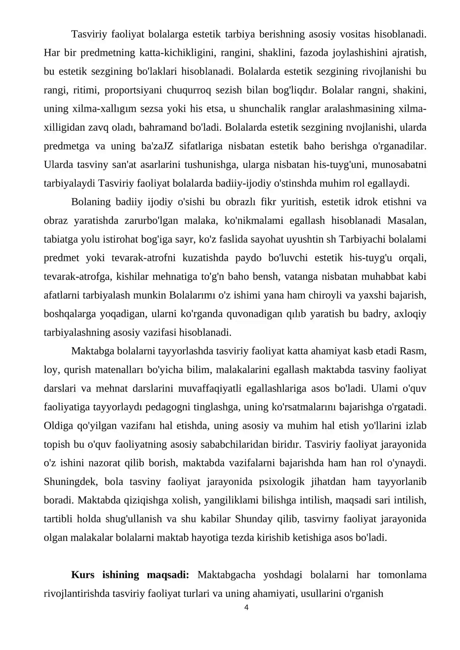 TASVIRIY FAOLIYATGA O'RGATISH METODIKASI 4