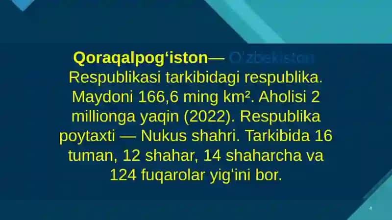 Mustaqillik yillarida Qoraqalpog’iston Respublikasi 4