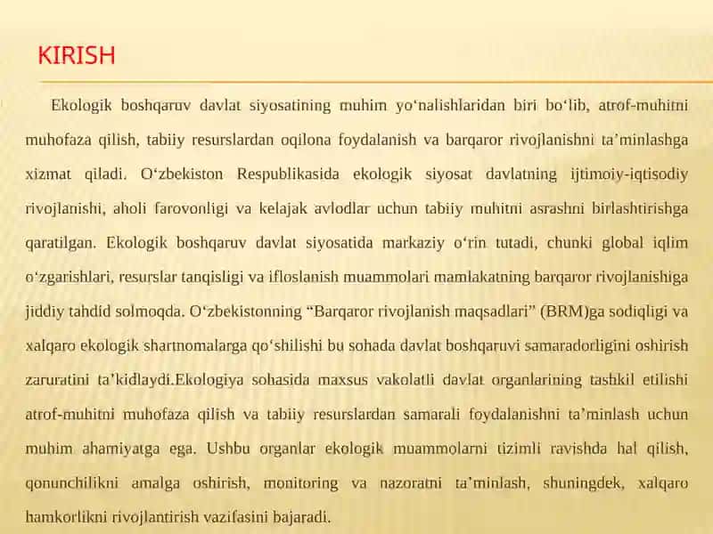 EKOLOGIYA SOXASIDA MAXSUS VAKOLATLI DAVLAT BOSHQARUV ORGANLARI VA ULARNING VAZIFALARI 4