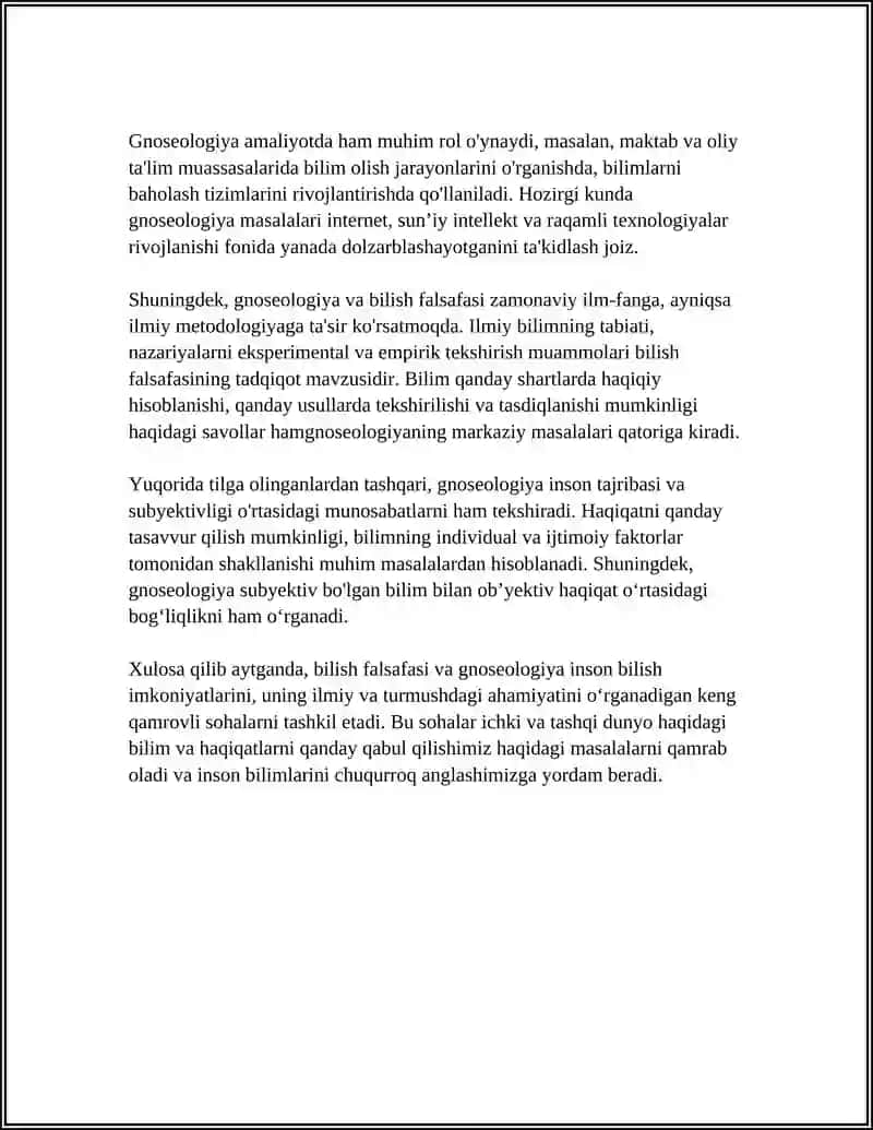 BILISH FALSAFASI GNOSOLOGIYA 4