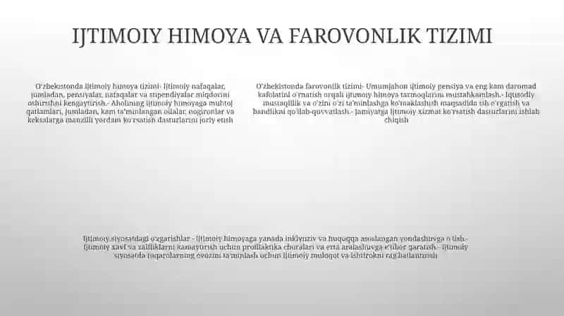 O'Zbekistonda Ijtimoiy Sohada Amalga Oshirilayotgan O'Zgarishlar Mazmun Va Mohiyati 4