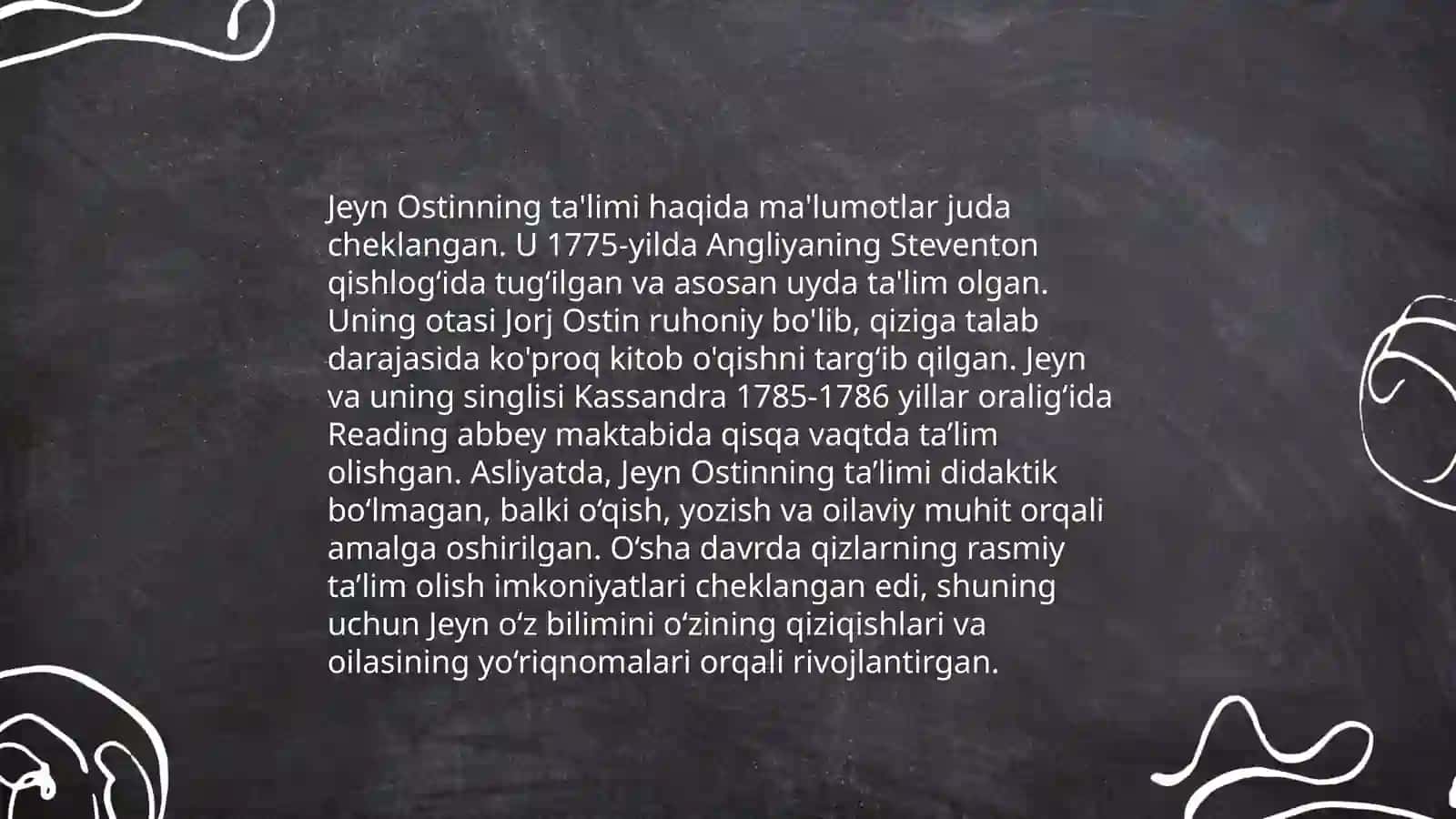 Jane Austenning hayoti va ijodi qilgan ishlari haqida taqdimot 4