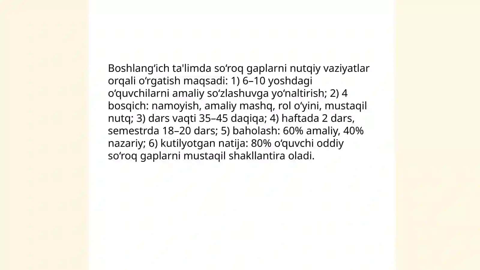 Ta'lim bosqichlarida gap va uning turlarini nutqiy vaziyatlar orqali órgatish usullari 4