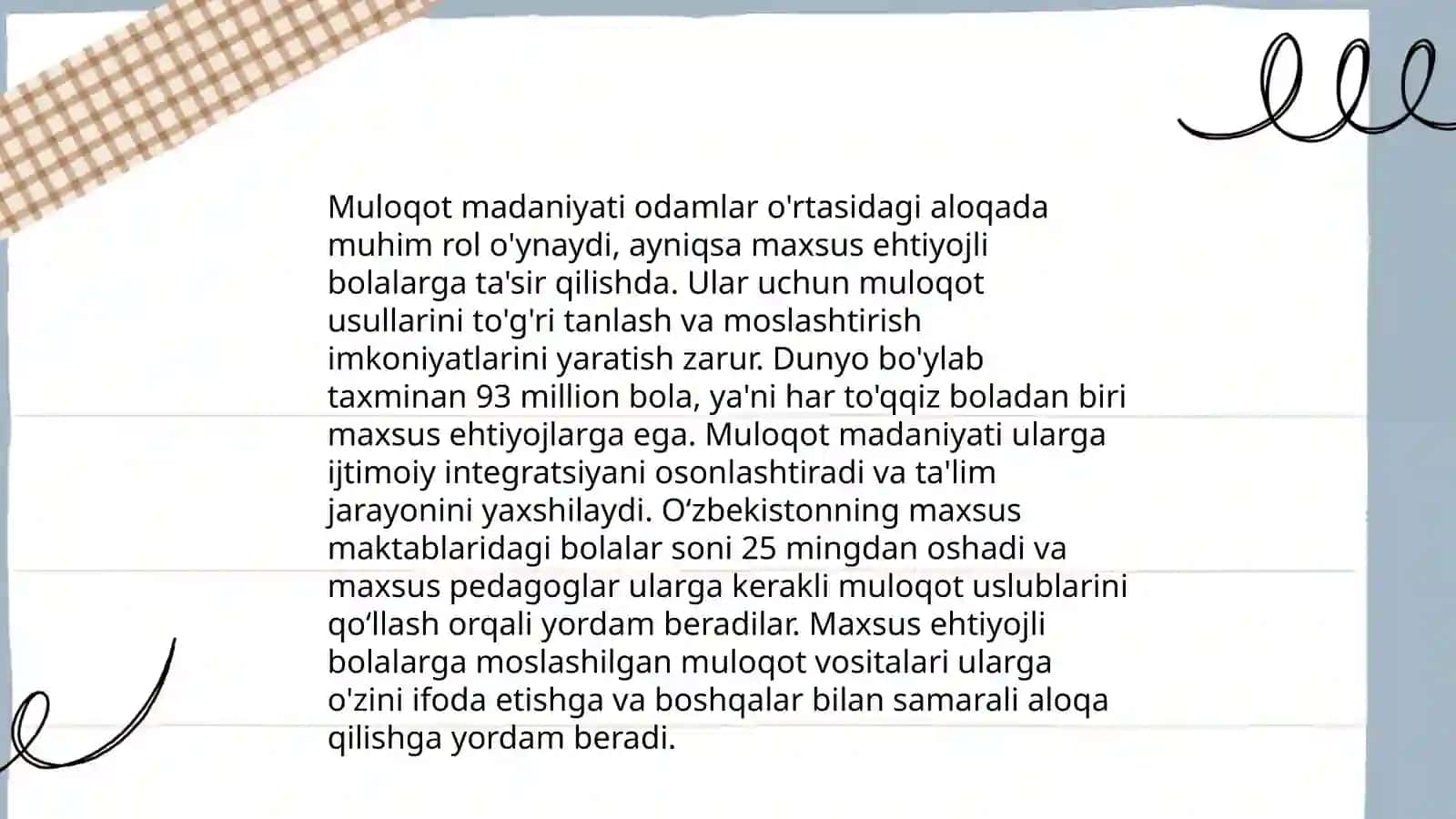 Imkoniyati cheklangan bolalarga ta'limda o'qituvchining muloqot madaniyati tushunchasi 4