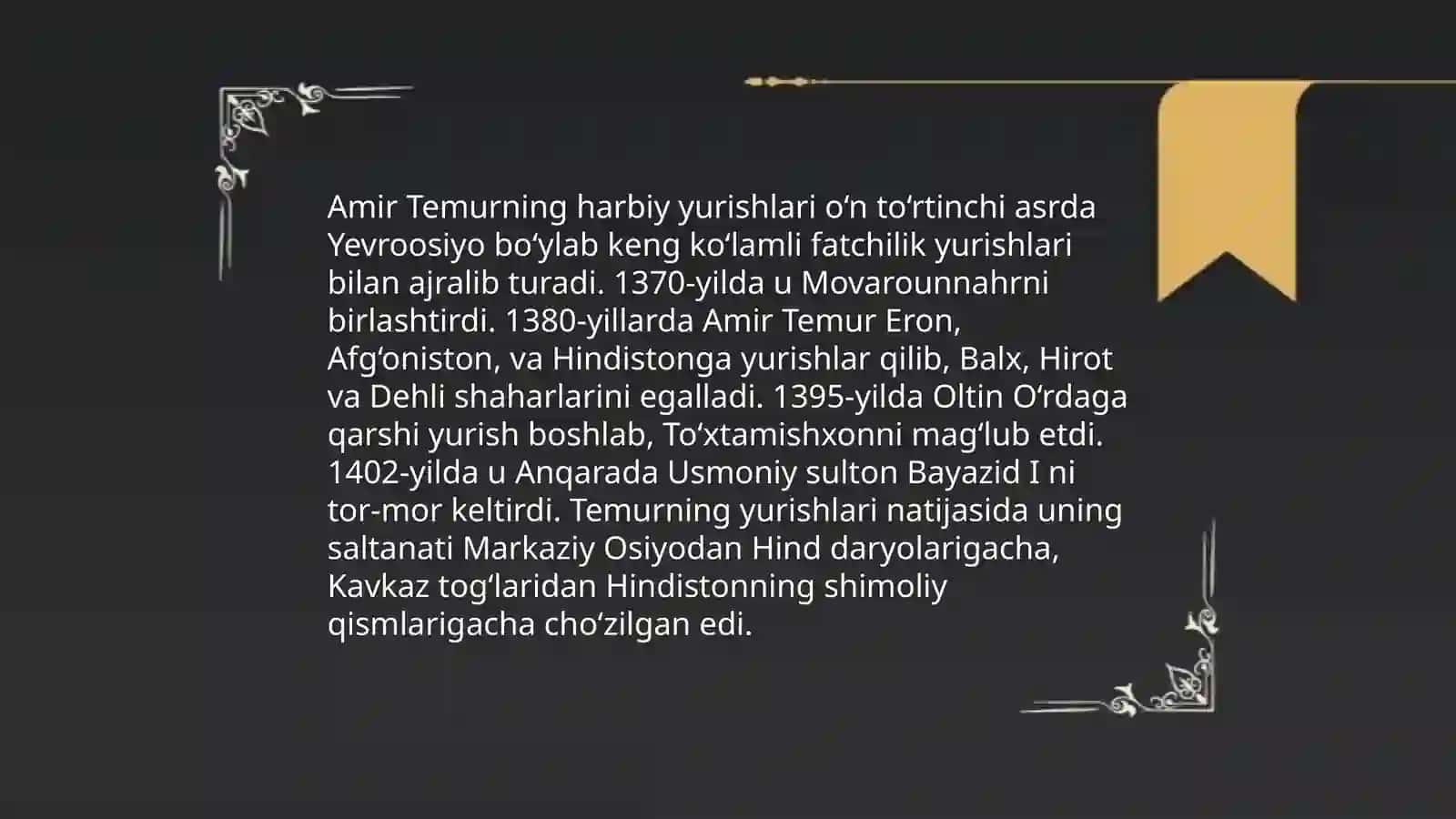 Amir Temur va Temuriylar davlati tarixi 4