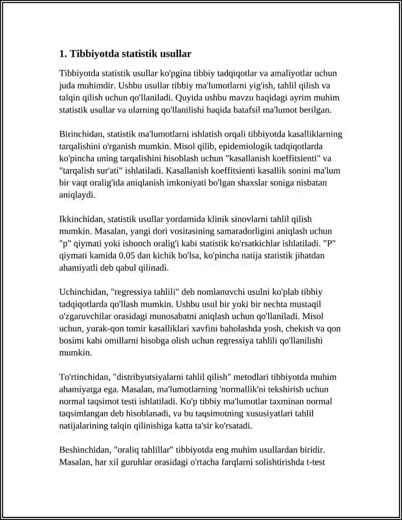 Tibbiyotda statistik usullar 4