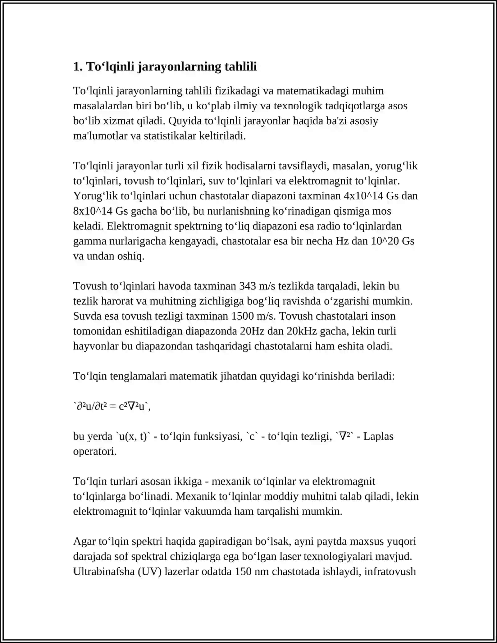 TO‘LQINLI JARAYONLARDA FUNKSIONAL QATORLARNING TATBIQLARI 4