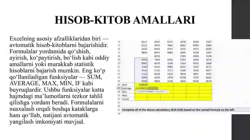MS Excelda ma’lumotlarni qayta ishlash, natijalarni tahlil qilishda grafika va diagrammadan foydalanish 4