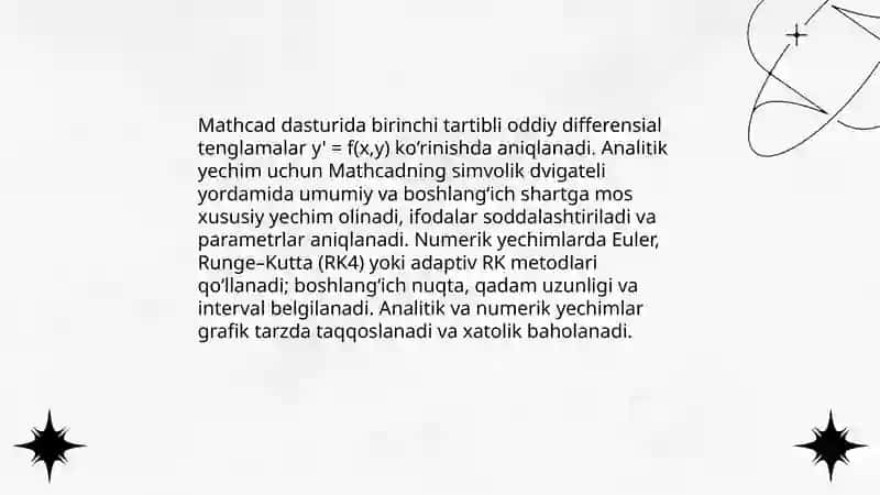 Mathcad dasturida differensial tenglamalar echish 4