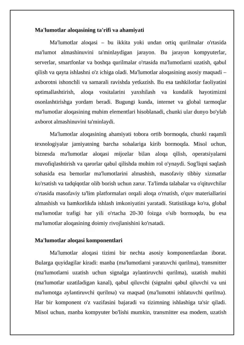 Axborot kommunikatsiya tushunchasi va uning asosiy tarkibiy qismlari 4