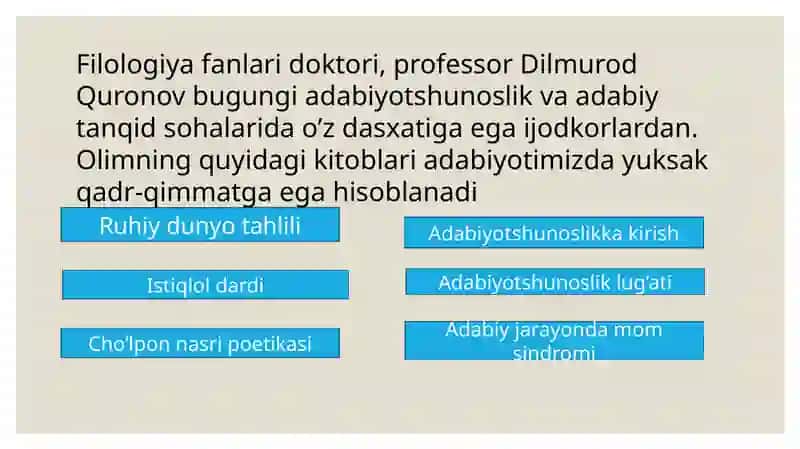 Dilmurod quronov va bugungi o’zbek adabiyoti 4