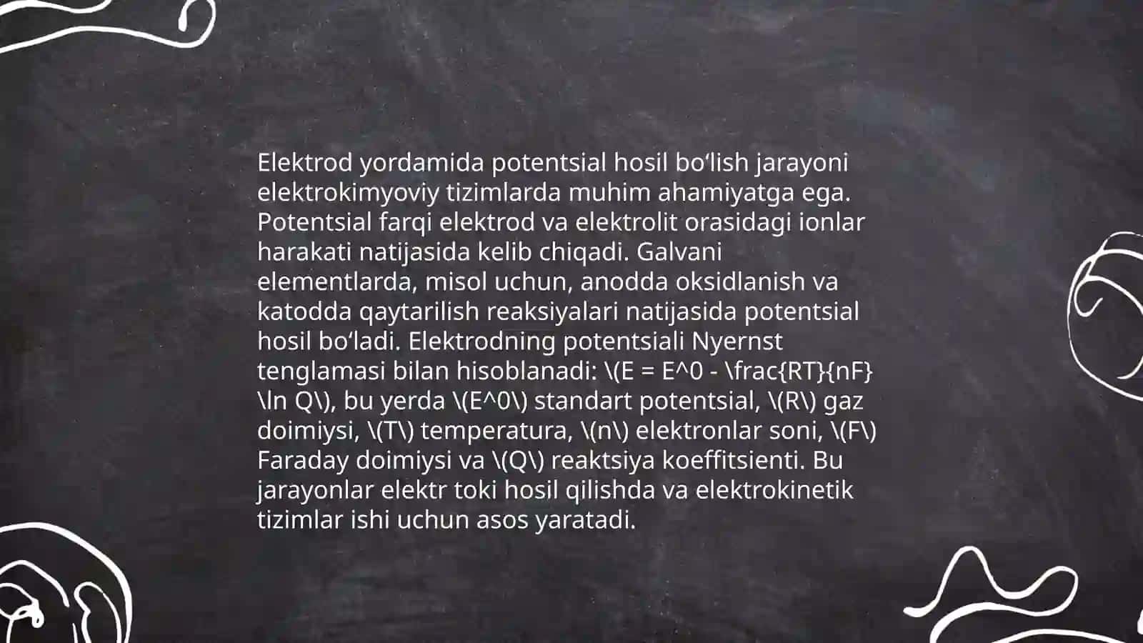Elektrod jarayonlari.Elektrod potensiallari hosil boʻlishi.Elektrod turlaro 4