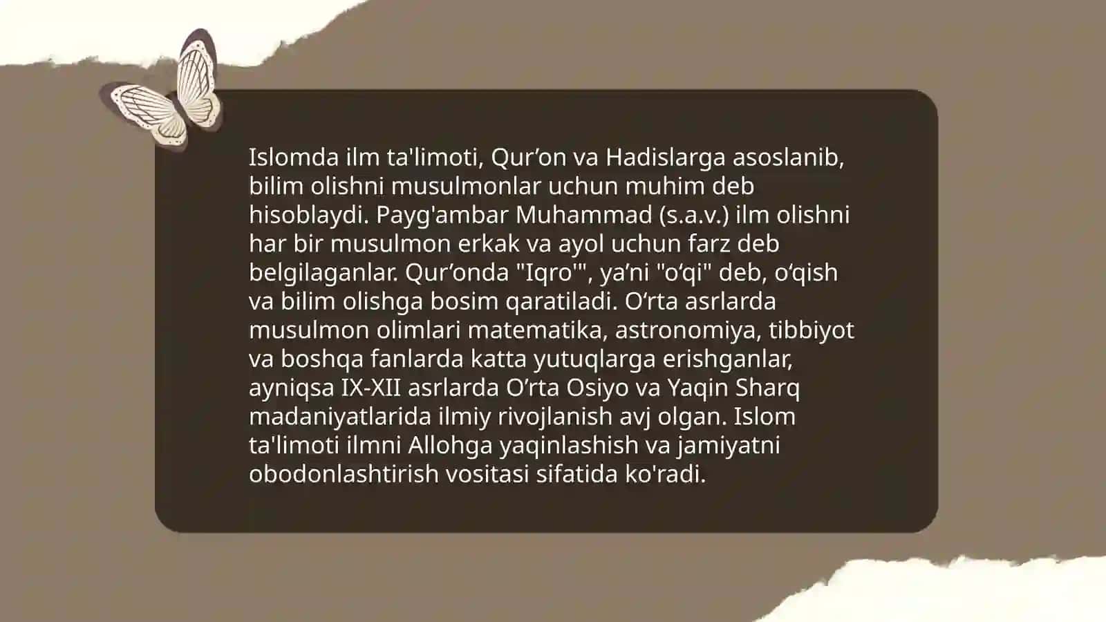 Islomda ilm masalasi 4