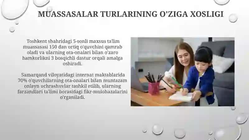 Maxsus muassasalarda ota – onalar bilan hamkorlik ishlarini o‘rganishning o‘ziga xos xususiyatlari 4