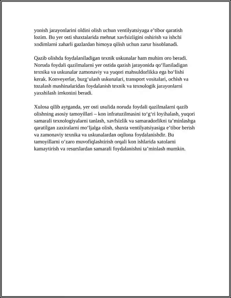 NORUDA FOYDALI QAZILMALARNI YER OSTI USULIDA QAZIB OLISHDAN KON LAHIMLARI ULARNING KO‘RINISHLARI SHAKLLARI VA ULARNI HOSIL QILISH USULLARI 4