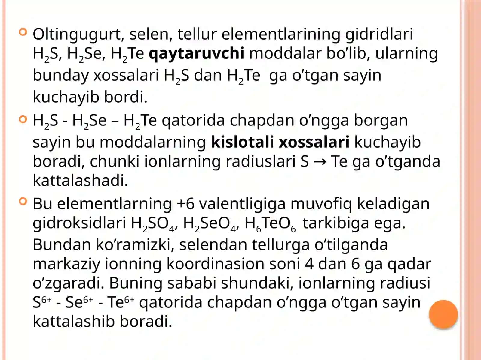 VI –asosiy gruppacha elementlari 4