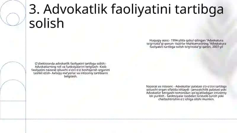 O'Zbekiston Respublikasida Advokatura Tizimi 4