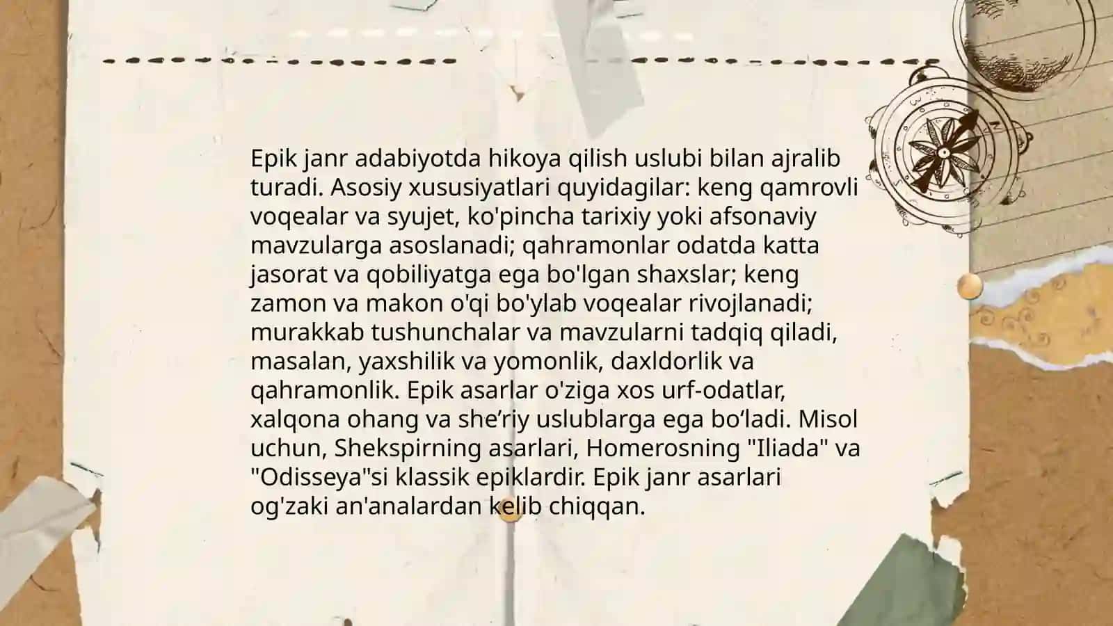 Epik janr va epik asar kompozitsiyasi 4