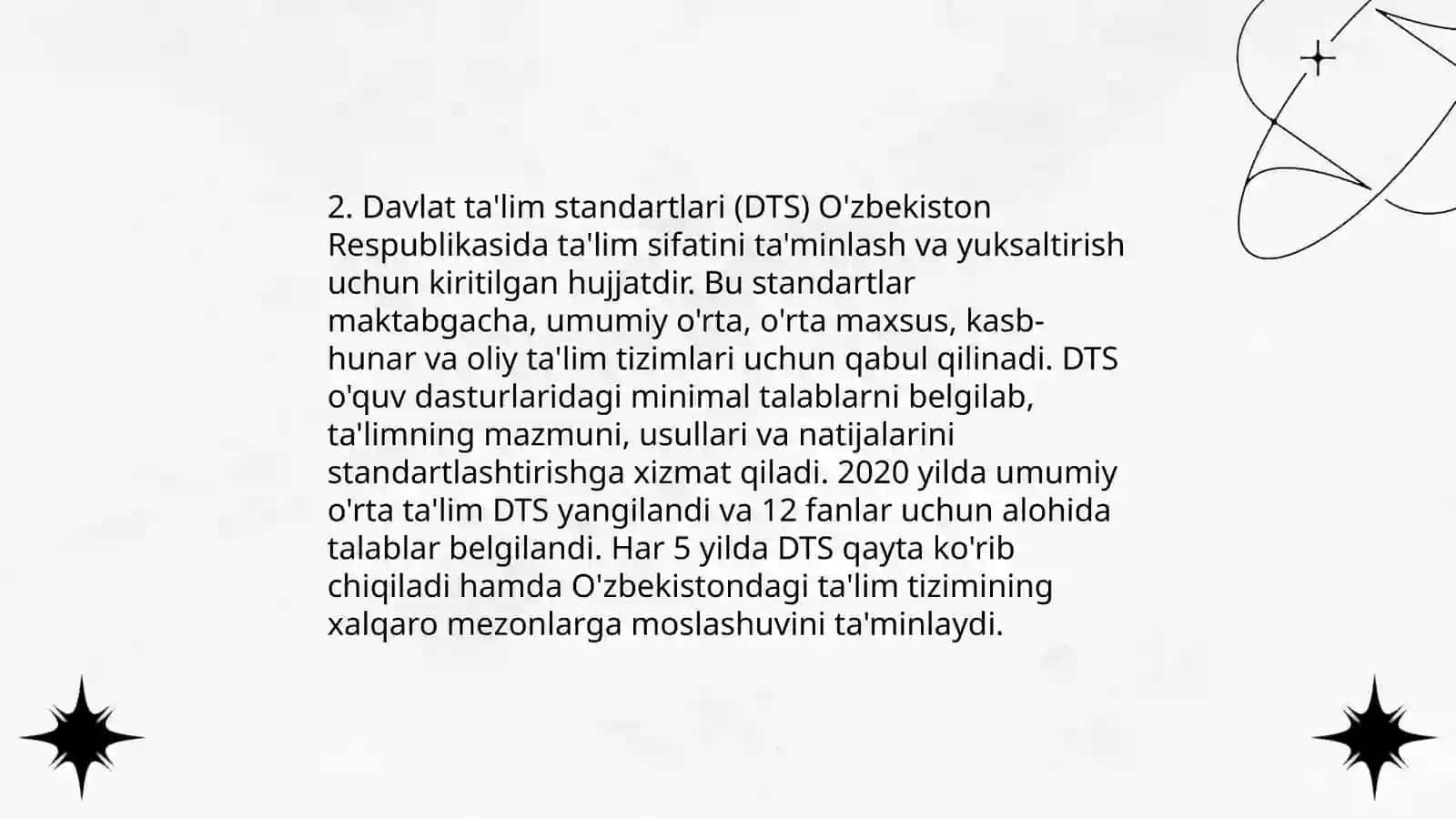 O'zbekiston Respublikasining "Ta'lim togrisida" gi qonuni 4