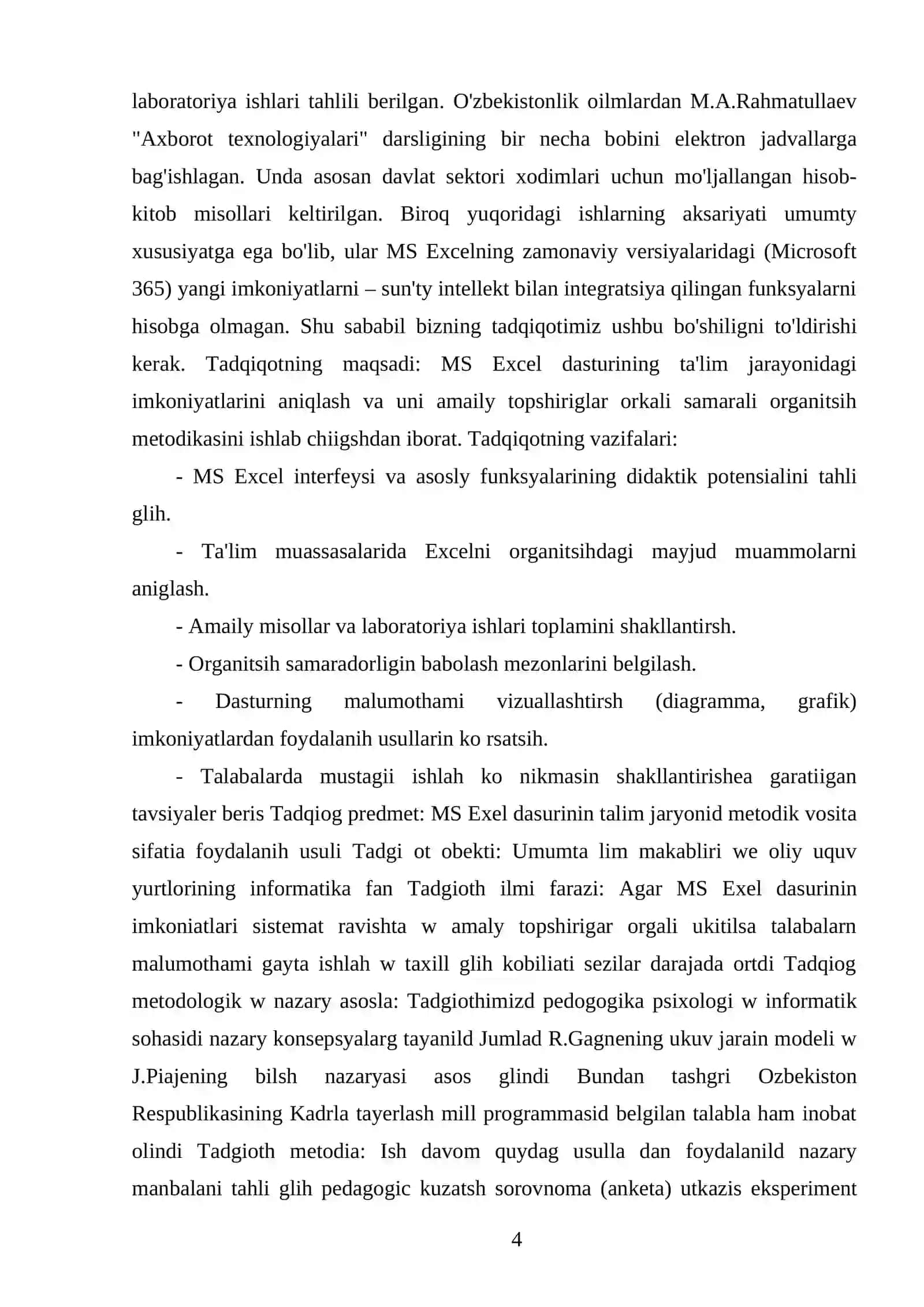 MS Excel dasturi 4
