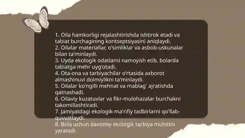 MTT da Oila hamkorligi asosida tabiat burchagini tashkil etish mohiyati 4