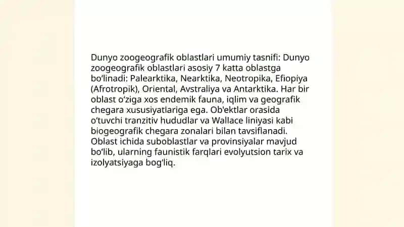 Zo geografik shoh bolimlar va uning oblastlari haqida 4