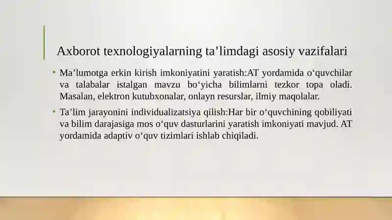 Axborot texnologiyalarning taʼlimdagi oʻrni 4