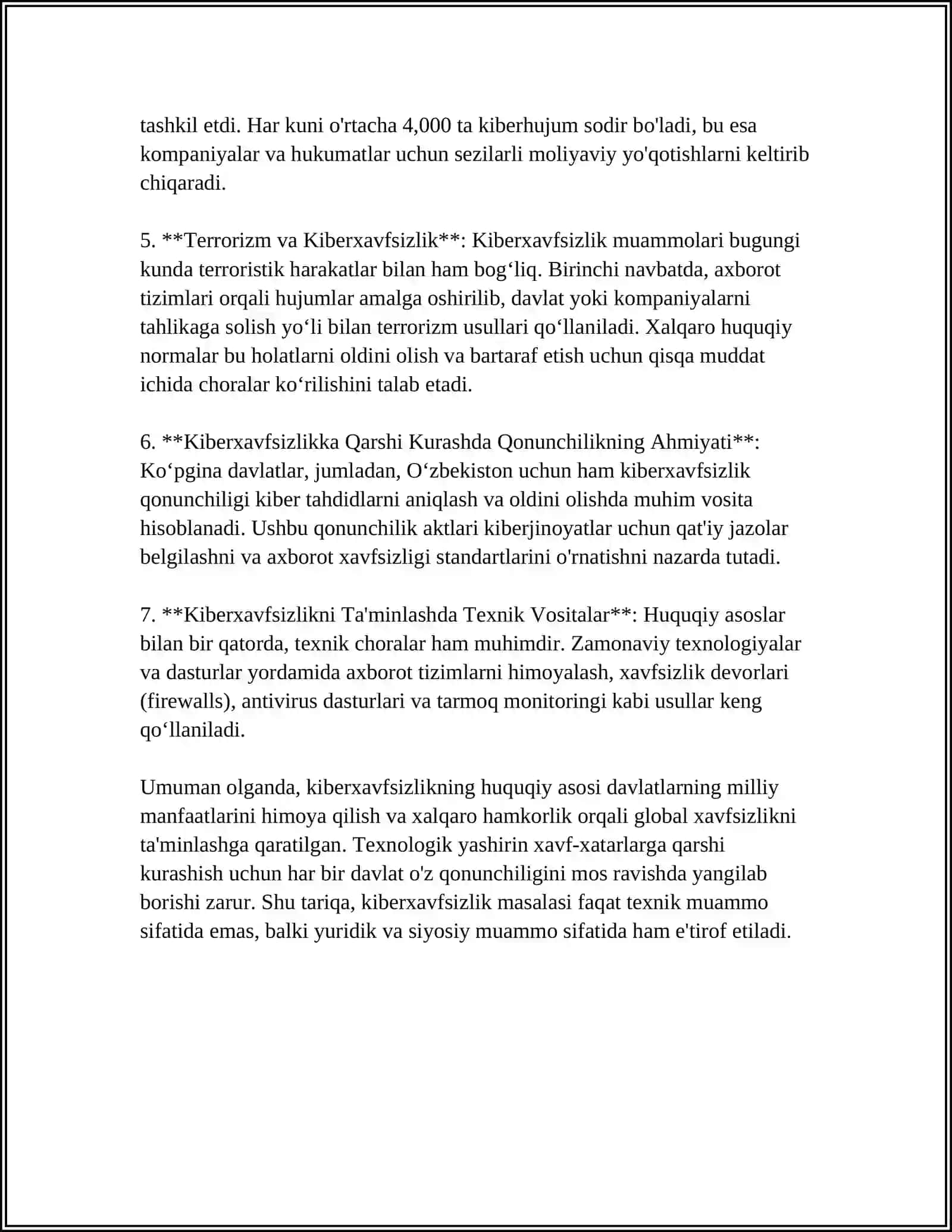 Kiberxavfsizlikga oid milliy va xorijiy memoriy- huquqiy hujjatlar tahlili 4