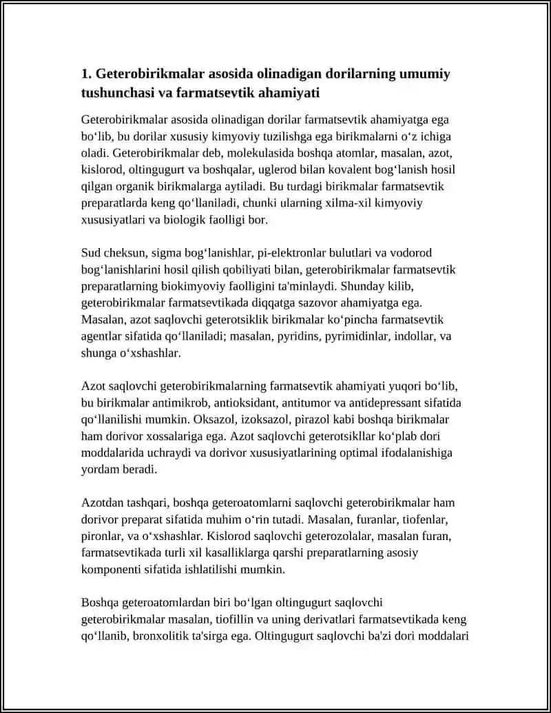 GETEROBIRIKMALAR ASOSIDA OLINADIGAN DORI PREPARATLARI 4
