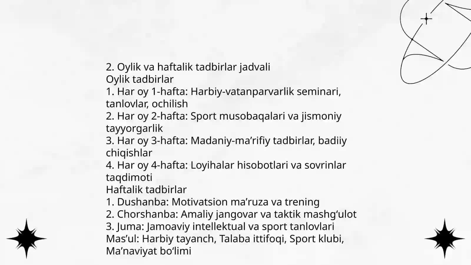Harbiy vatanparvarlikka jalb qilish muhabbatini oshirish tanlovlar 4