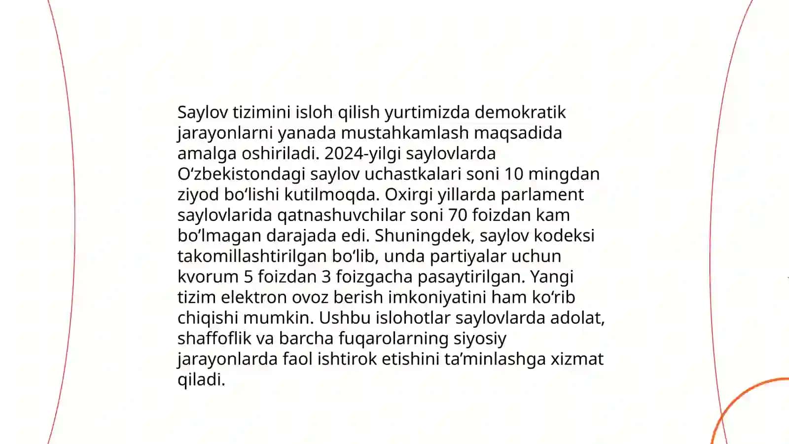 Oʻzbekiston demokratik fuqarolik jamiyati asoslarining shakllantirilishi amalga oshirilgan siyosiy islohatlar 4