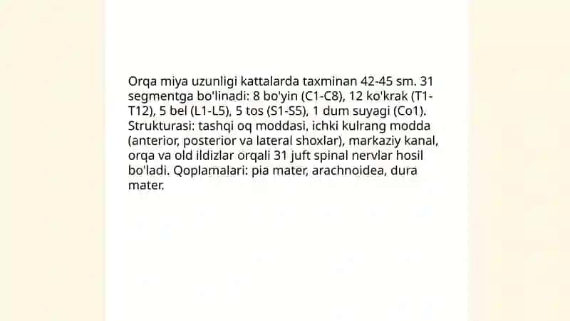 Bosh miya orqa miya periferik vegetativ nerv sestemasi 4