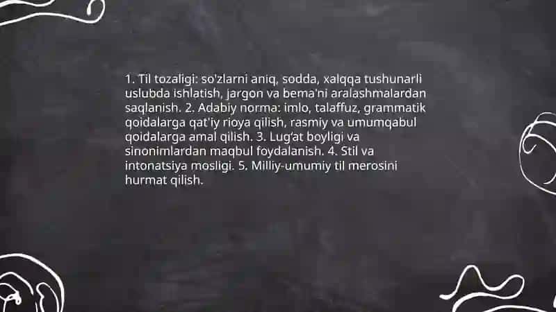 Zamonaviy o'qituvchining nutq madaniyatiga qo'yiladigan talablar 4