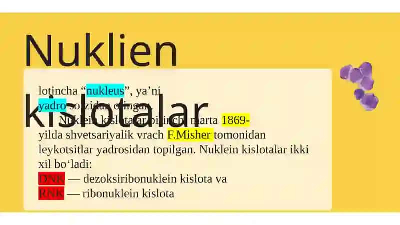 Nuklein kislotalar DNK va RNK (ATF) 4