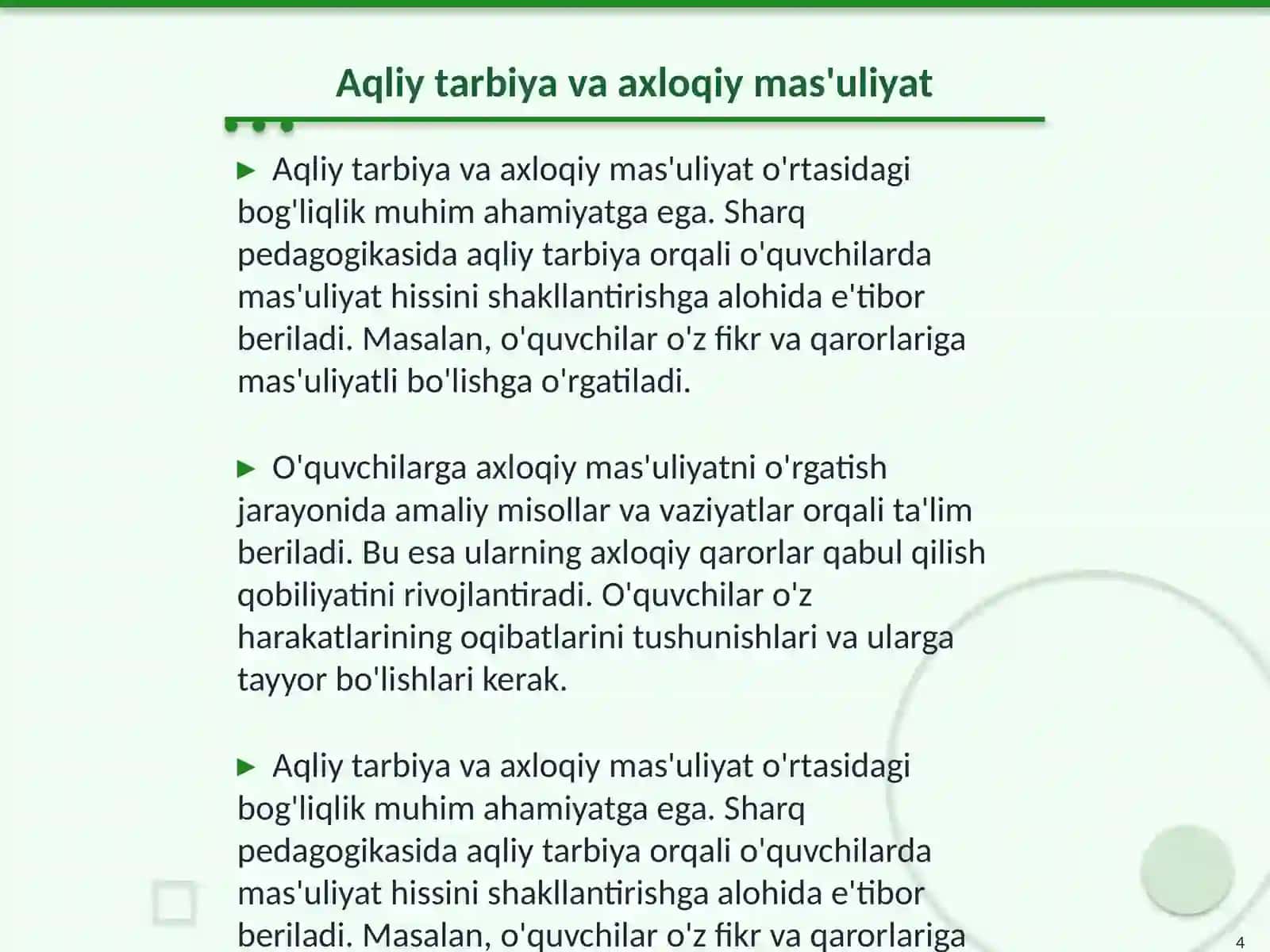 Sharq pedogogik taʼlimotida taʼlimiy-axloqiy qarashlar 4
