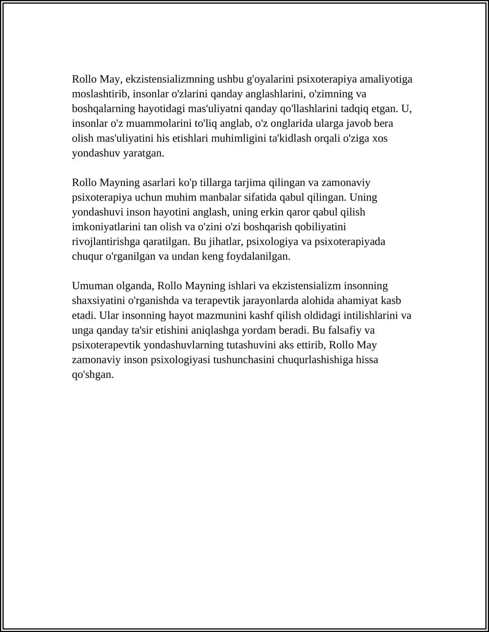 ROLLO MEYANING EKZISTINSIANAL YONDOSHUVLARI 4