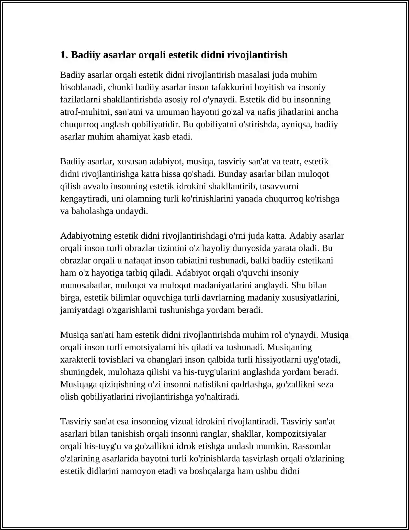 DUNYONI ESTETIK IDROK ETISHDA BADIIY ASARLARNING AHAMIYATI 4