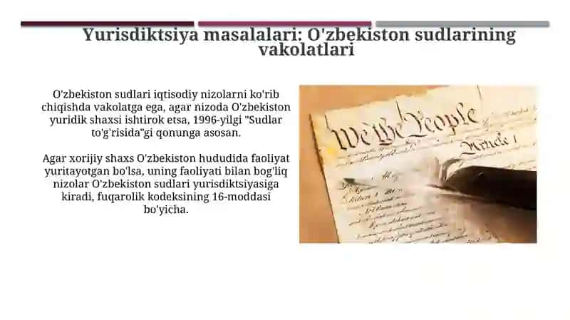 Xorijiy shaxslar ishtirokidagi igtisodiy ishlarni ko'rib chigishning umumiy qoidalari 4