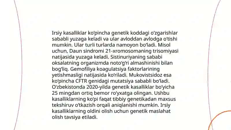 Gen kasalliklari. Irsiy (gen) kasalliklarga chalingan maktab o'quvchilari bilan mashg‘ulot o'tkazish tamoyillari 4