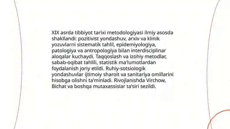 XIX asrda “Tibbiyot tarixi “ fanining shakllanishi 4