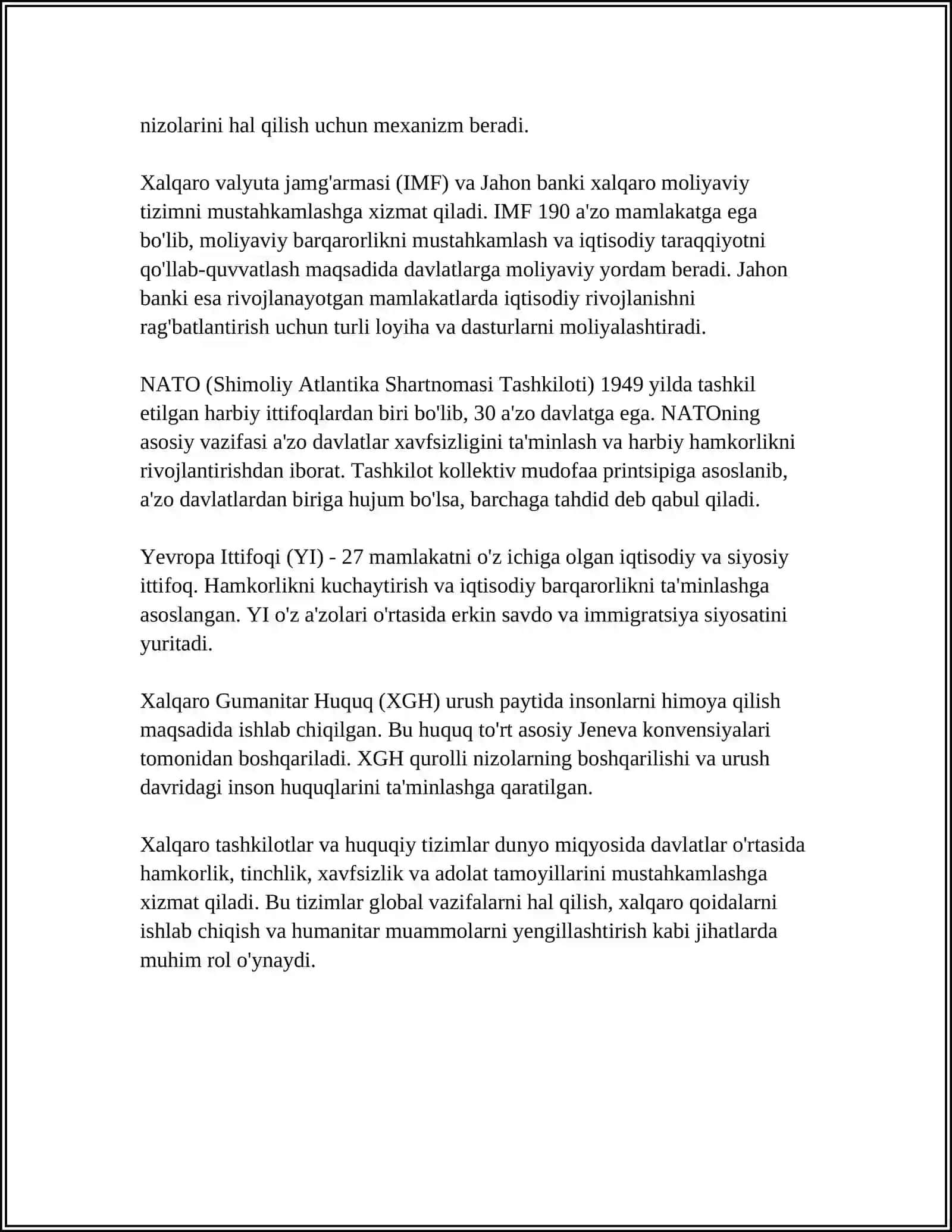 XALQARO VA MINTAQAVIY TASHKILOTLAR FAOLIYATINI HUQUQIY TARTIBGA SOLISH MEXANIZMLARI 4
