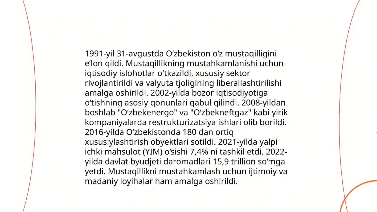 O'zbekistonning eng yangi tarixini davrlashtirish, ularning mazmun va mohiyati 4