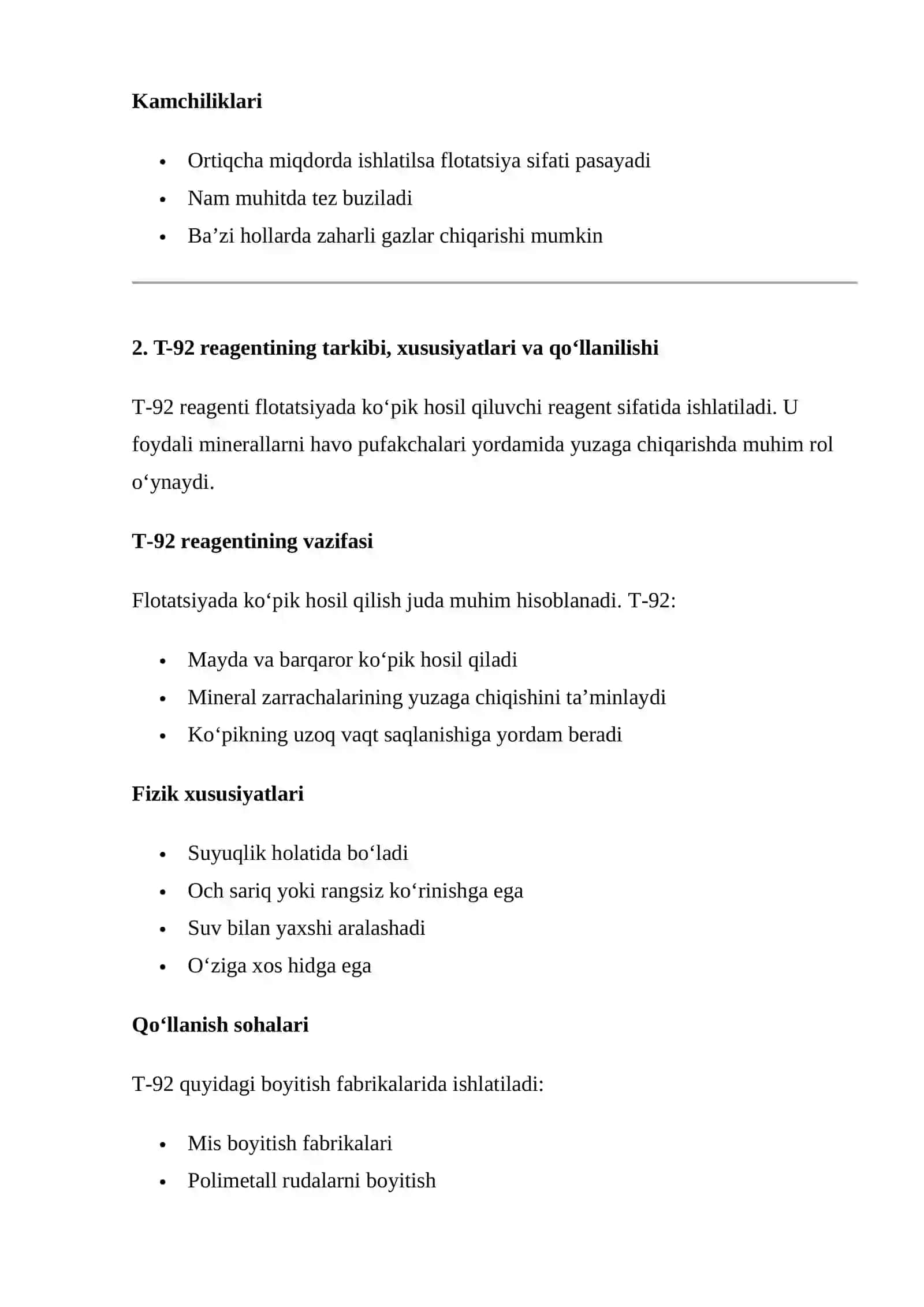 Ksantagenat va T-92 Reagentining Qo‘llanish Maqsadlari 4