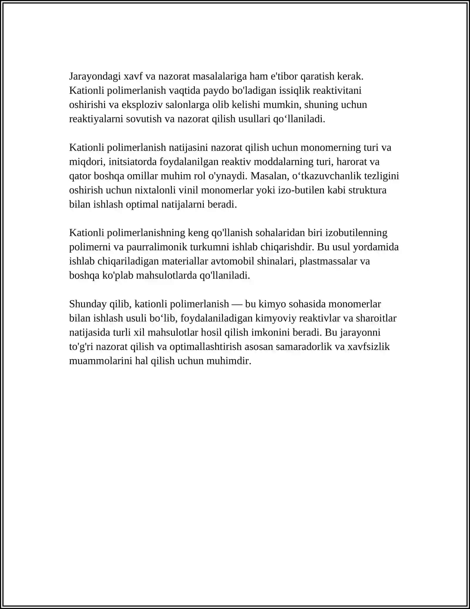 KATIONLI POLIMERLANISH 4
