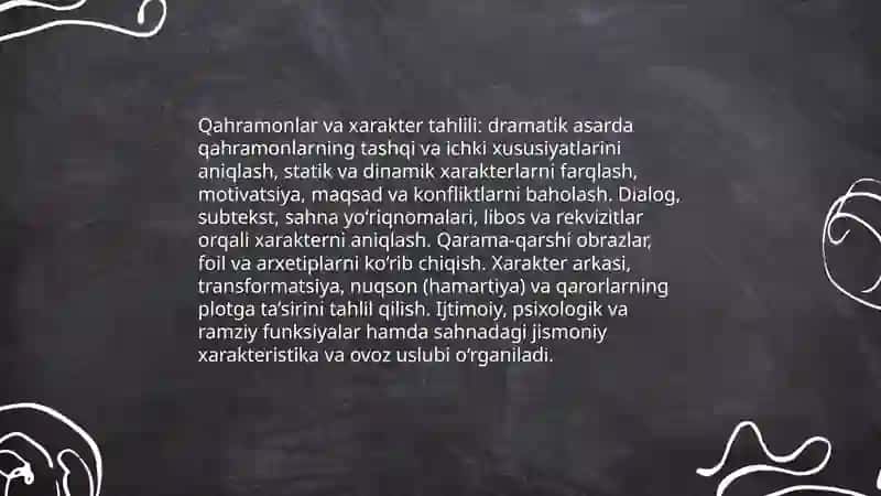 Dramatik asarlarni tahlil qilish metodikasi 4